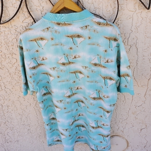 Daniel Cremieux‎ Collection Embroidered Island Design Sz L Polo - Picture 5 of 12